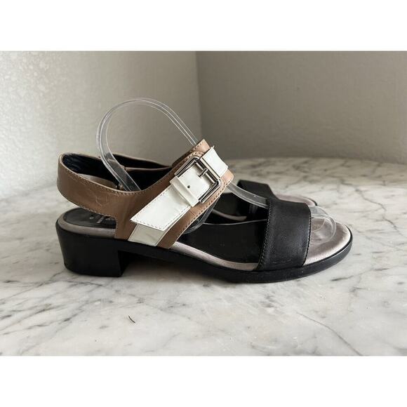 Aquatalia Marvin K Color Block Slingback Sandals Size 8 - Picture 1 of 7